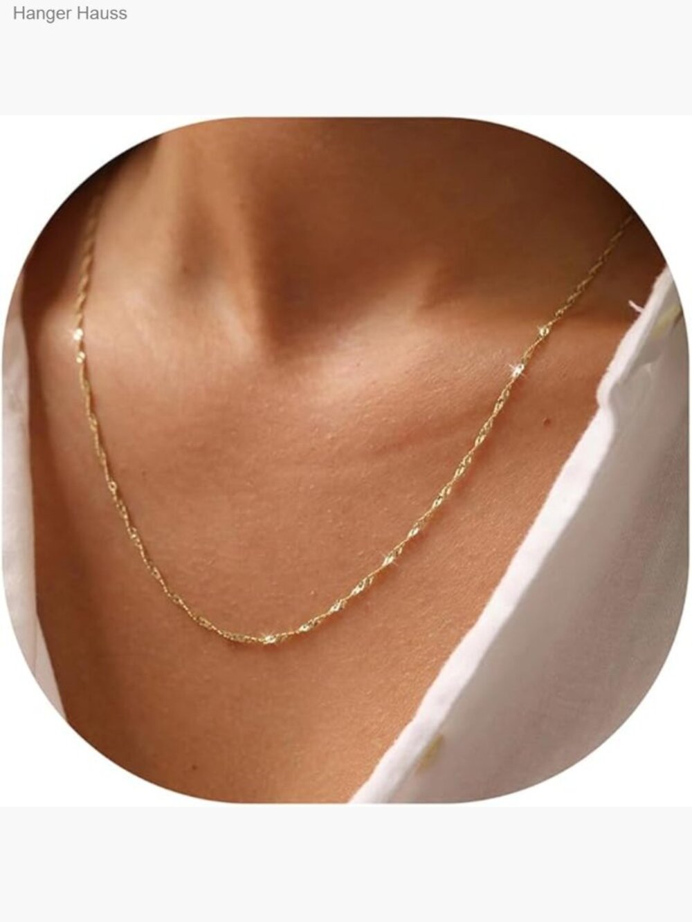 18K Gold Plated Dainty Chain Necklace for Women - Link Chain - Gift